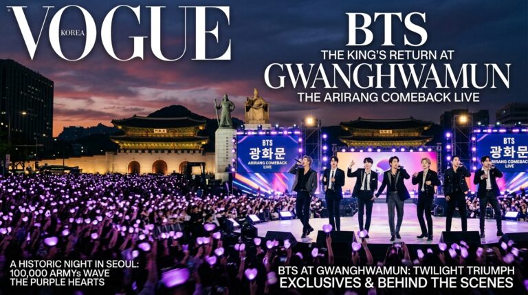 BTS performing at Gwanghwamun Plaza during the ARIRANG comeback tour