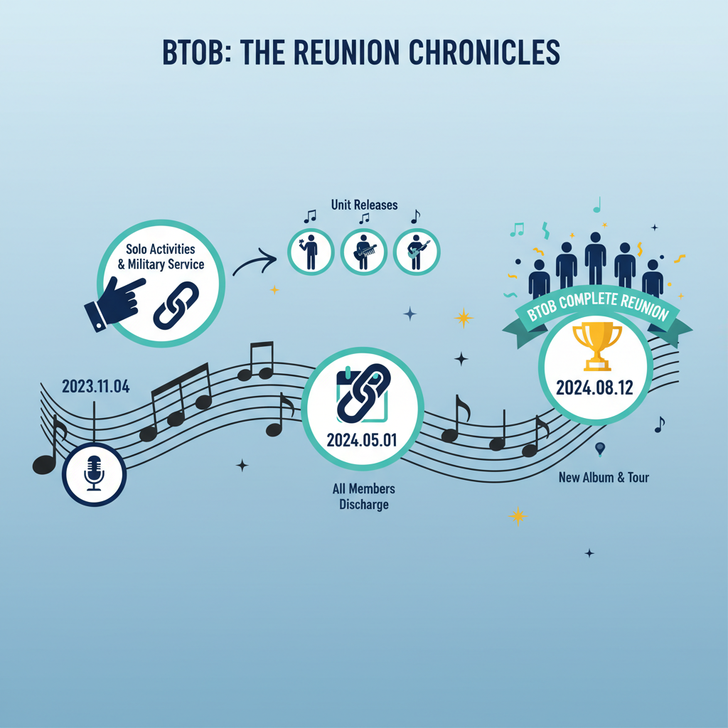 BTOB full group comeback content image explaining reunion timeline