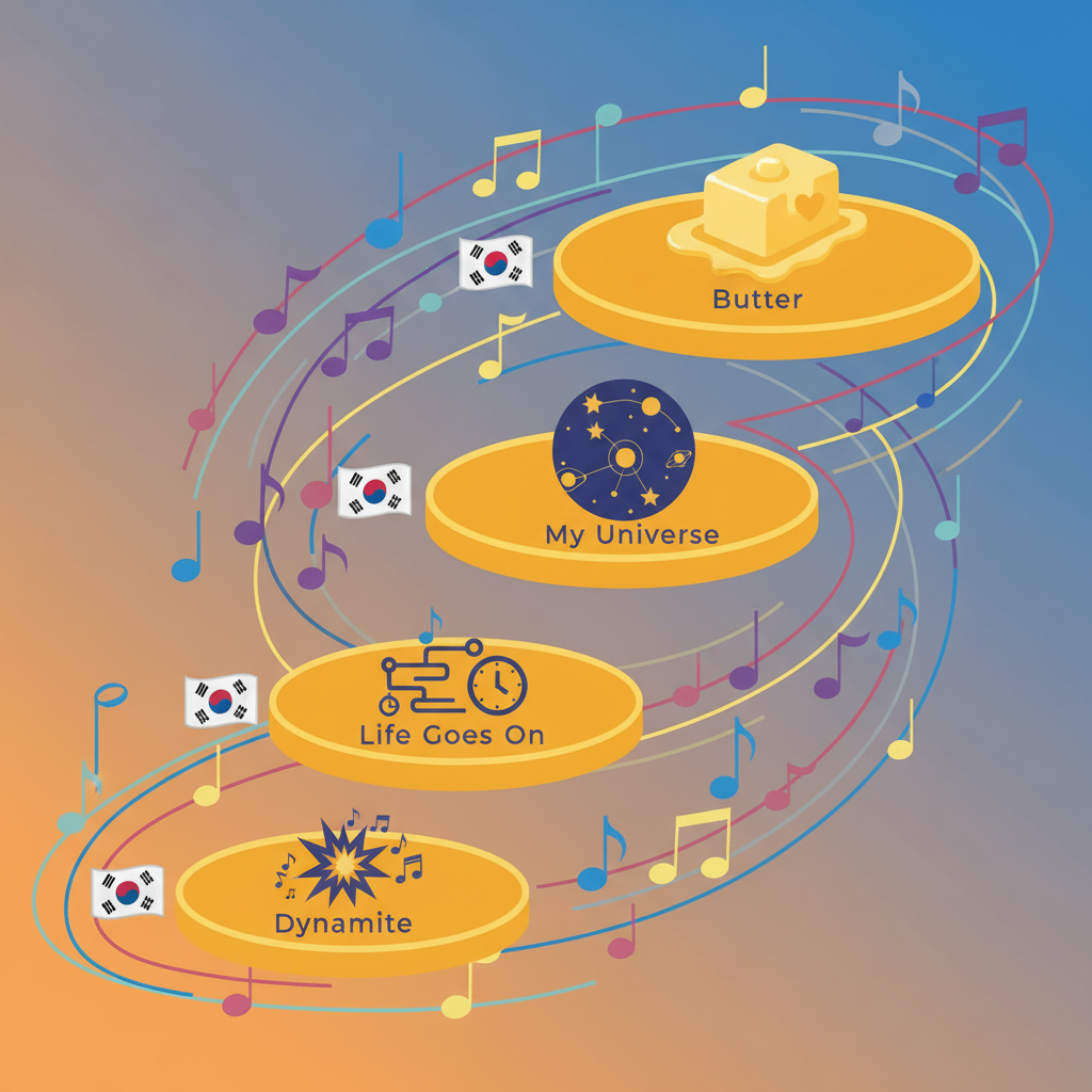 BTS Billboard 1 content image explaining four #1 hits
