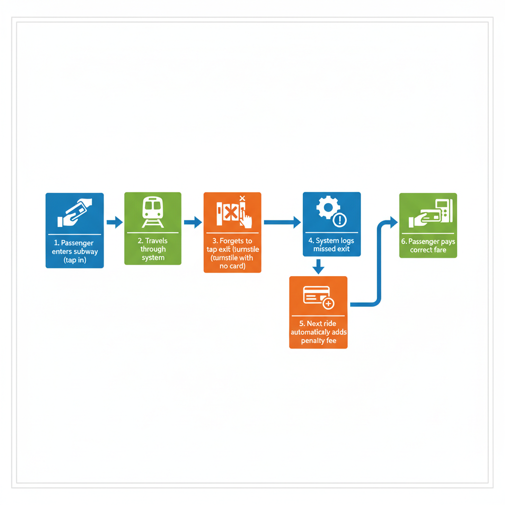 exit tag penalty content image explaining subway exit process and penalty system