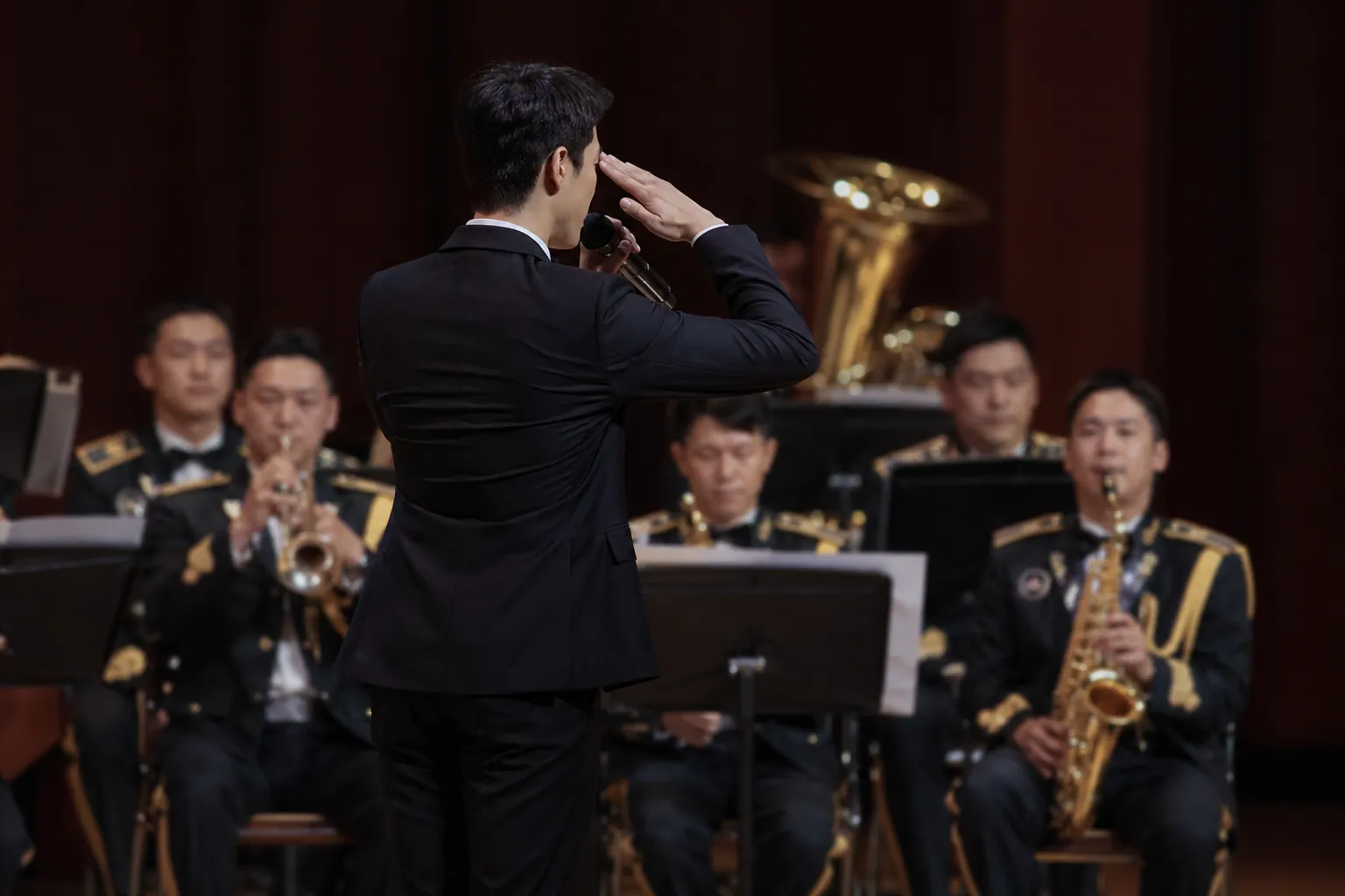 Cha Eunwoo Military Band Event: Singer-Actor Seen Saluting on Stage During Service stage concept