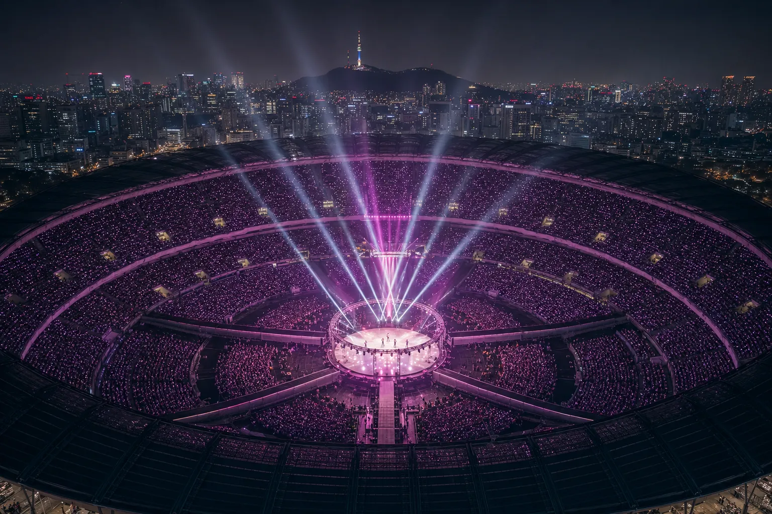 TWICE National Stadium 360-Degree Stage MUFG Stadium concerts stage concept