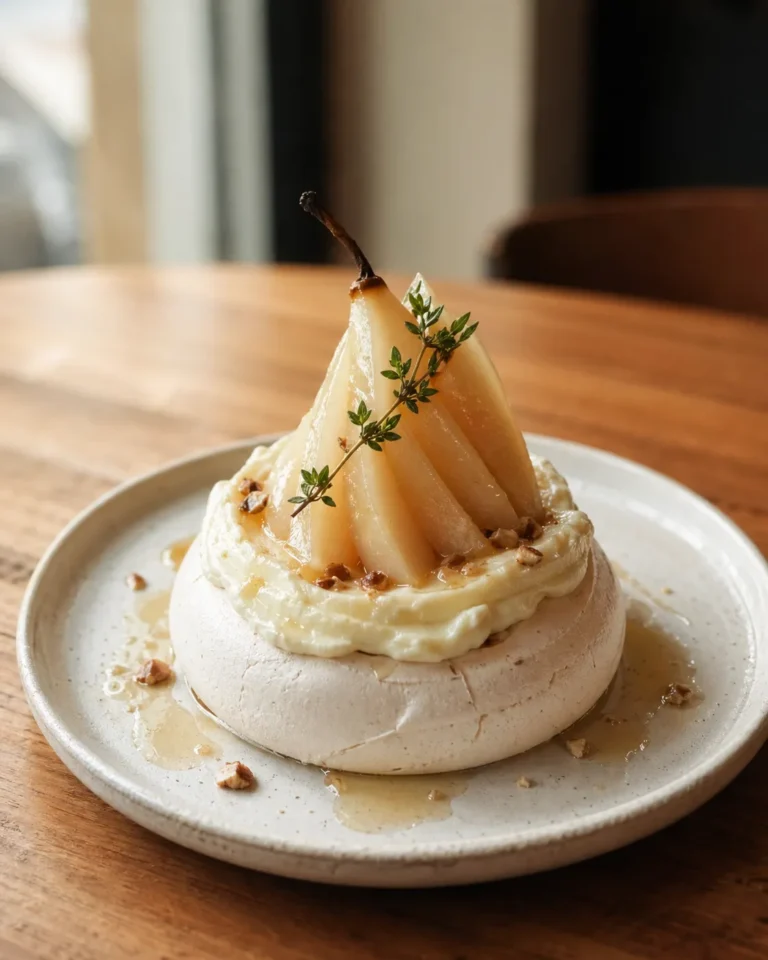 Musuhi Cafe pear pavlova Sindang-dong seasonal dessert