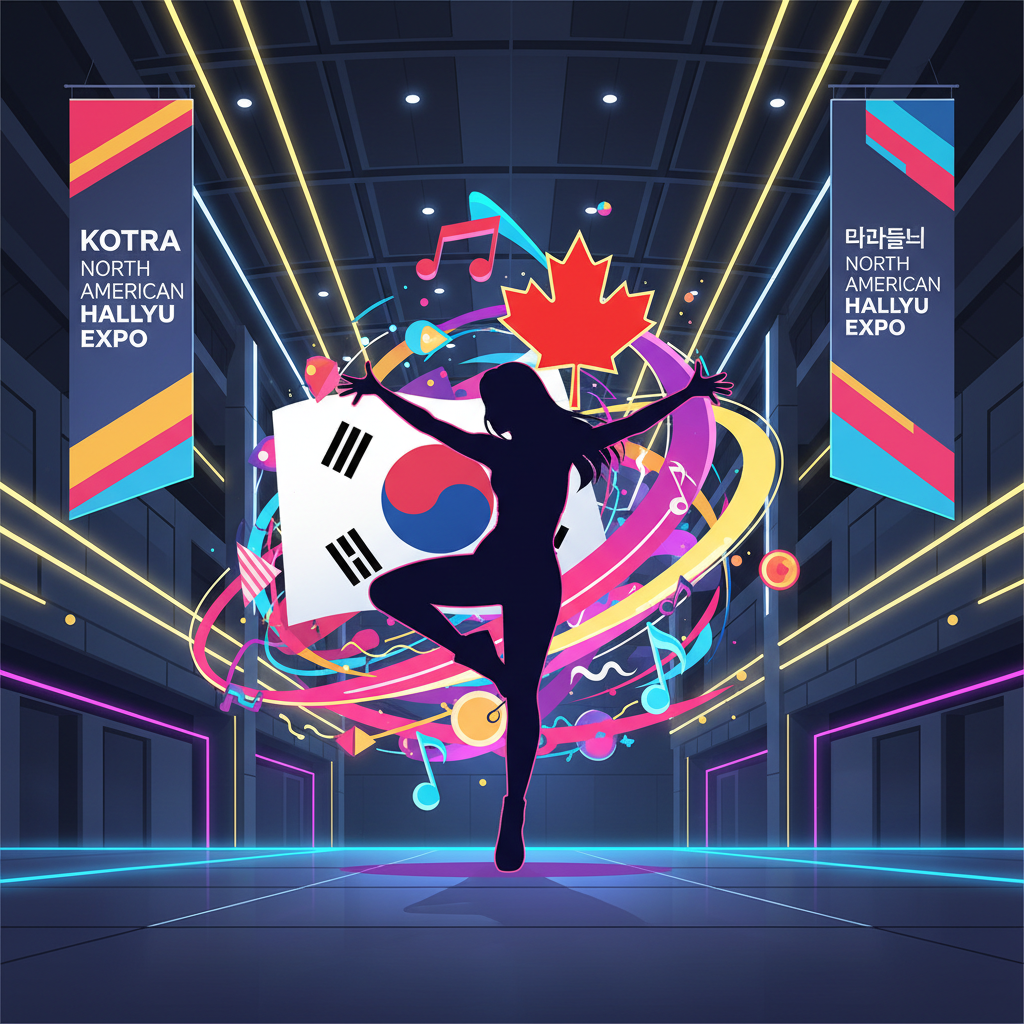 Thumbnail showing a silhouette performer and expo branding for Hwasa Cute Moment at KOTRA’s First North American Hallyu Expo