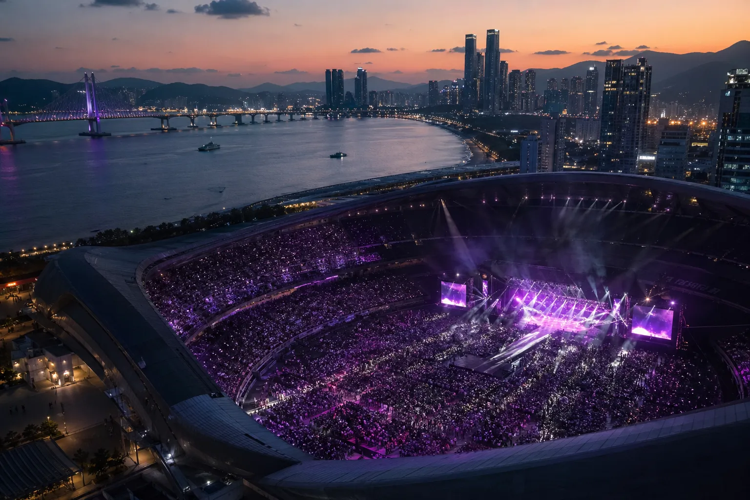 BTS Busan Concerts Sell Out During ARIRANG Presale for June 2026 Shows stage concept