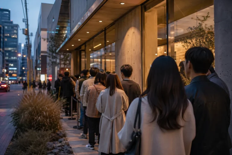 Neungdong Minari Seongsu waiting guide queue in Seoul