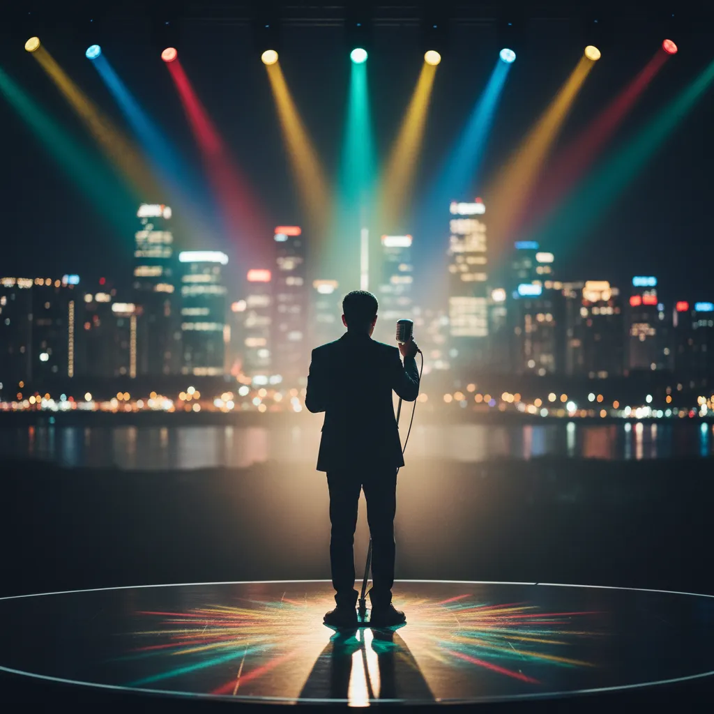 Silhouette of a performer on stage representing TWS Immortal Songs victory