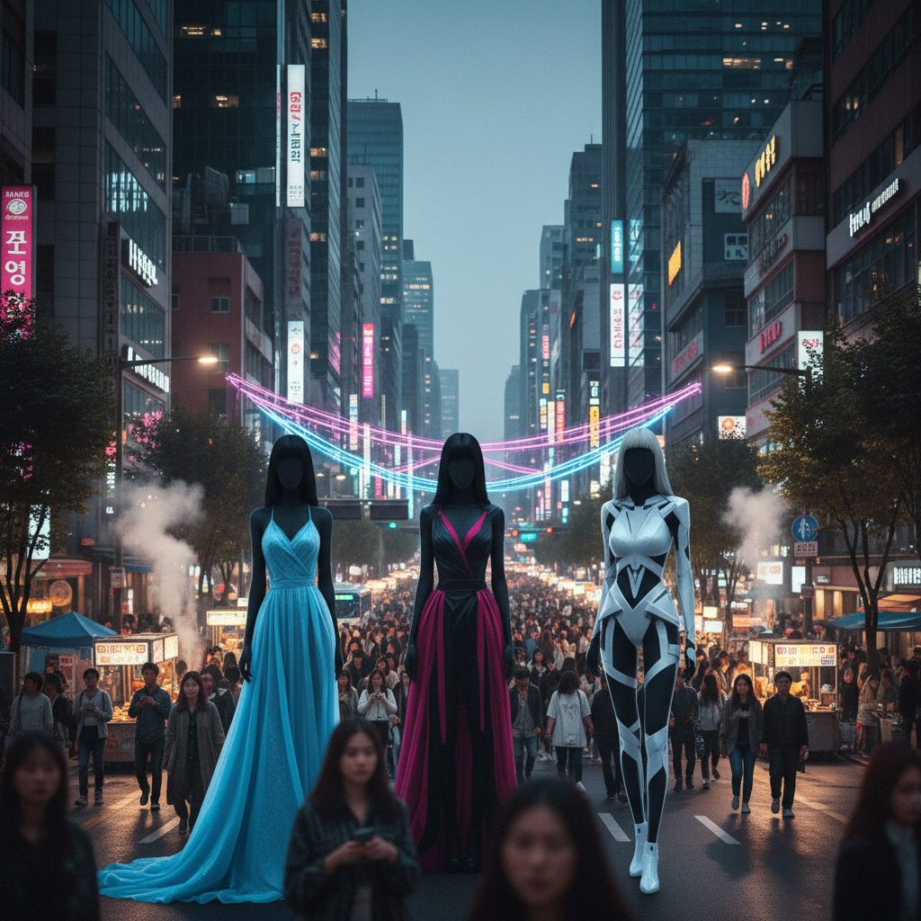 Thumbnail showing three silhouettes of girl groups on a Seoul street at dusk, conveying the brand rank overview