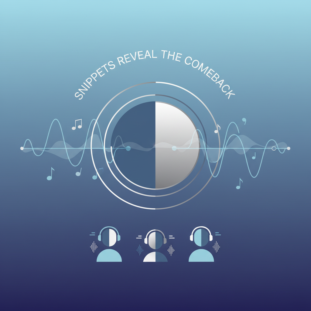 Content image of an eclipse with soundwave lines and musical staff representing snippet analysis