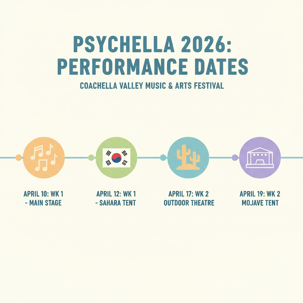 Content image explaining PSY's career progression and the context of his 2026 single via a timeline infographic