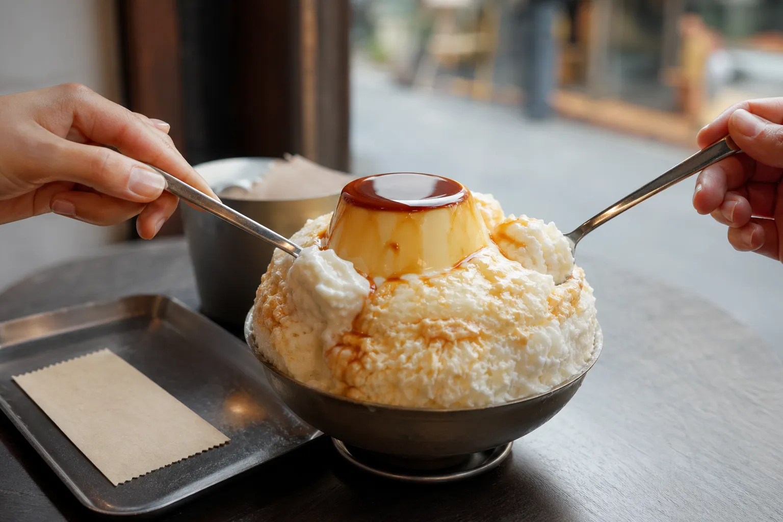 Gonggan Gap Pudding Bingsu price menu context in Euljiro Seoul