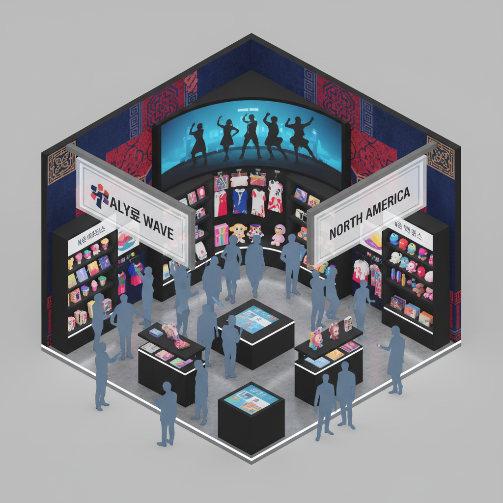 Content image explaining the concept of KOTRA’s booth showcasing K‑pop and Korean culture at the Hallyu Expo