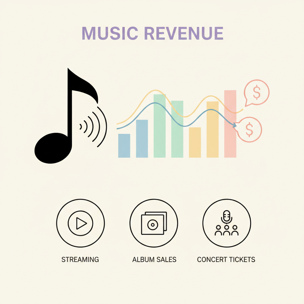 Content image explaining how anticipation for Stray Kids' new single translates into financial projections, showing music note to revenue icons
