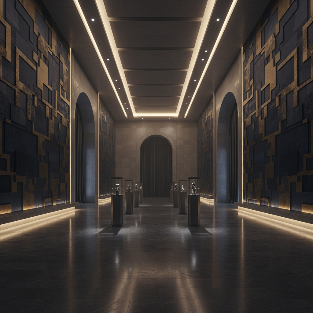 Supporting image showing a quiet, atmospheric museum interior to convey mood