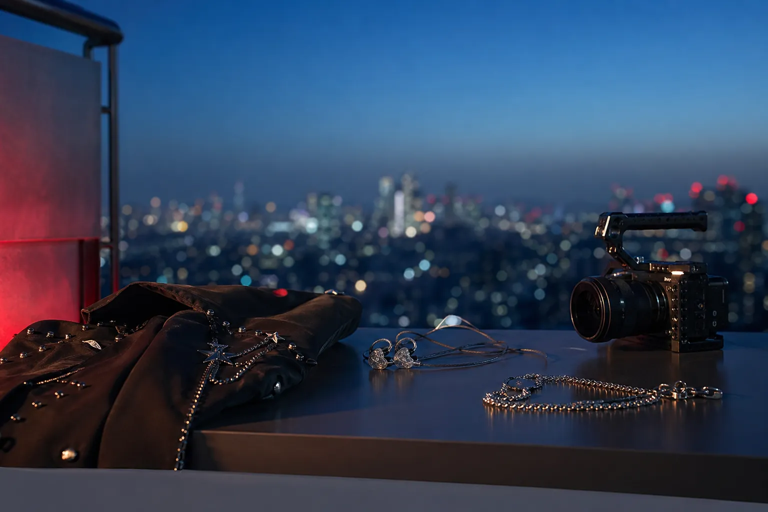 Seoul rooftop K-pop production details suggesting an upcoming Heavy Serenade music video.