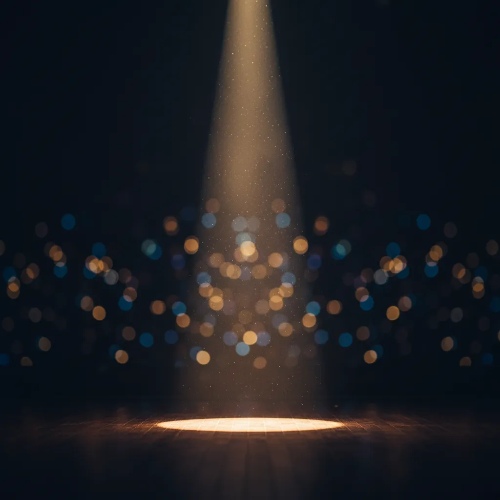 Empty stage with spotlight, conveying anticipation and hope for Kiss of Life's future