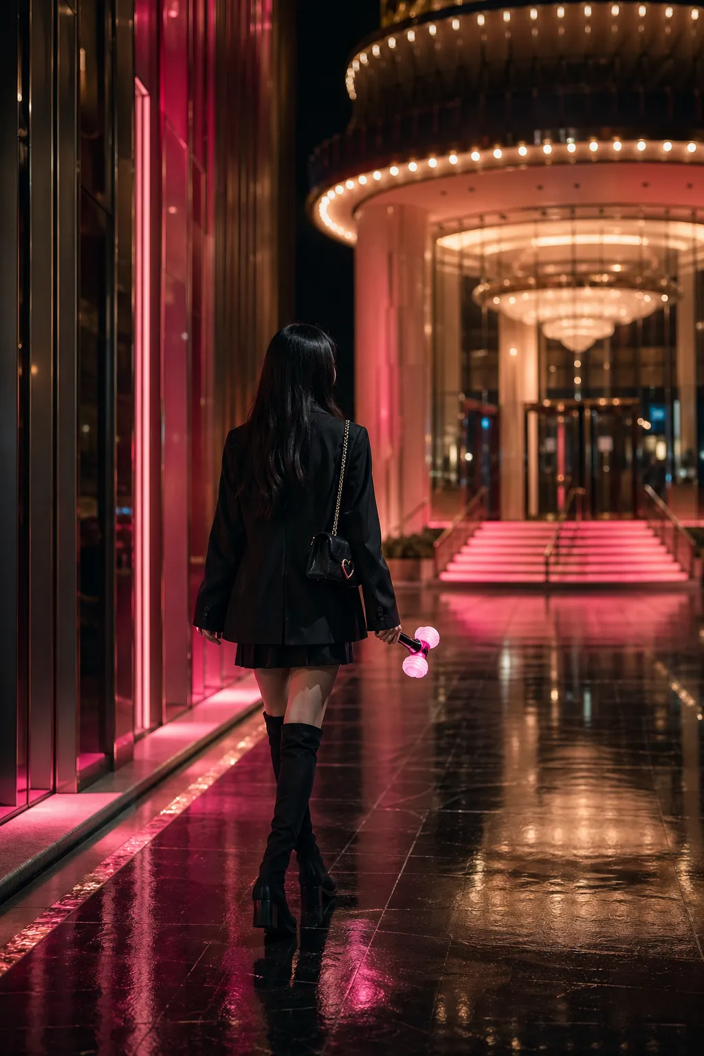 BLACKPINK 2026 concept image of K-culture fans heading to a Las Vegas residency show with no official branding or real-person portrait