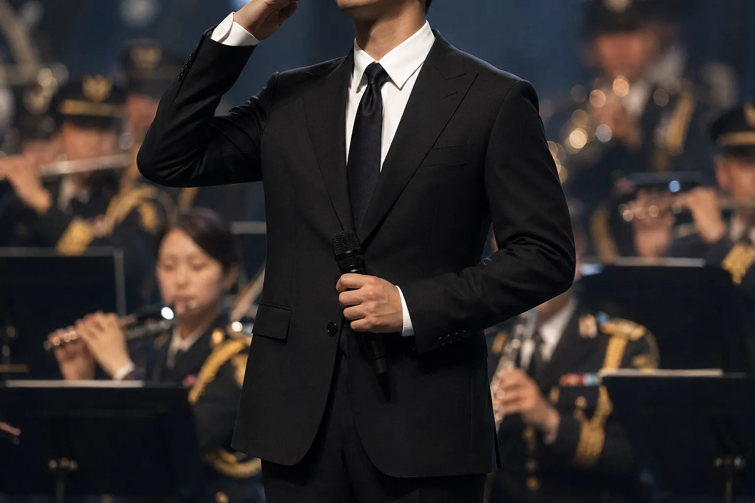 Cha Eunwoo military band event saluting stage concept