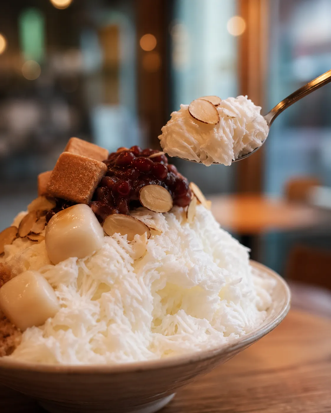 Soseolwon Mangwon snowflake bingsu dessert menu close up