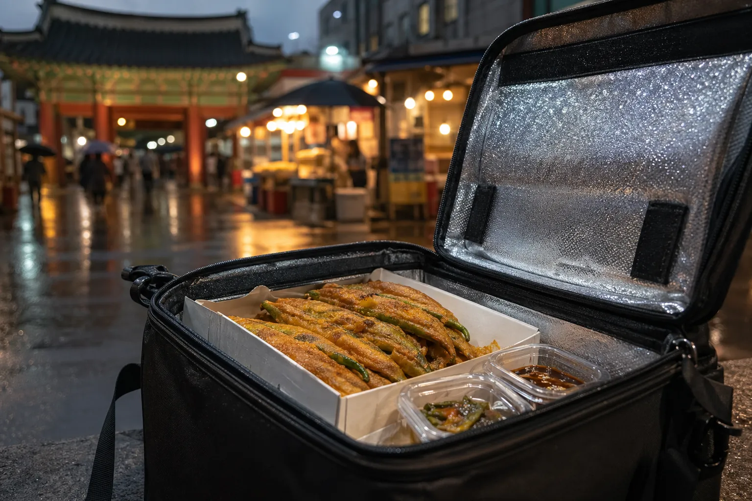 Woorirak Chili Fritters Delivery Mangwon Market Seoul food delivery