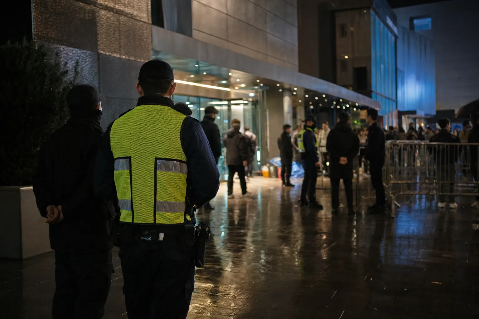 스트레이키즈 팝업 폭행 Seoul security guard incident concept