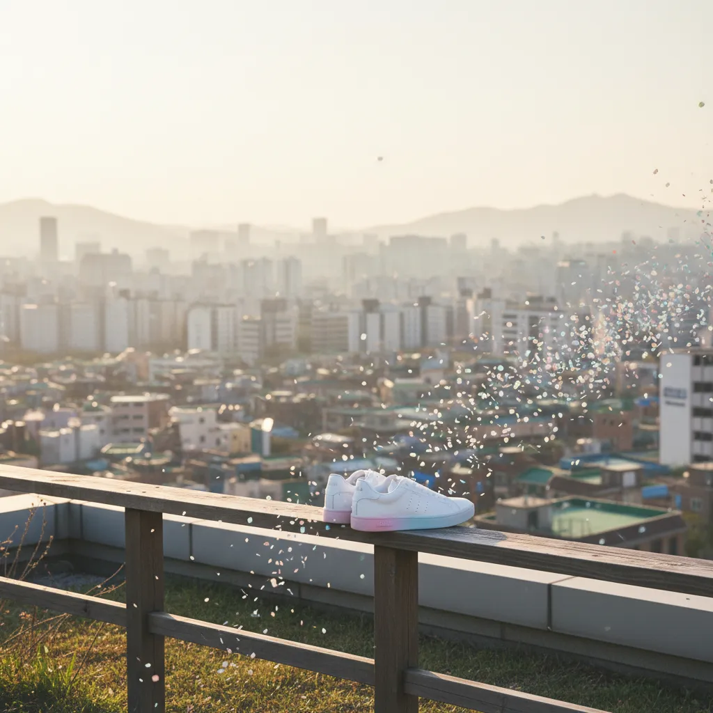 Serene rooftop view evoking hope and anticipation for Illit's upcoming comeback