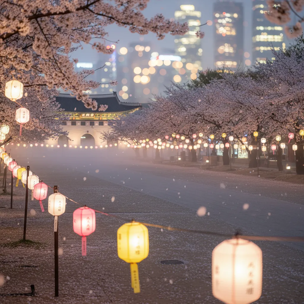 Mood‑setting image of the Gwanghwamun comeback atmosphere for BTS Spring Album 2026