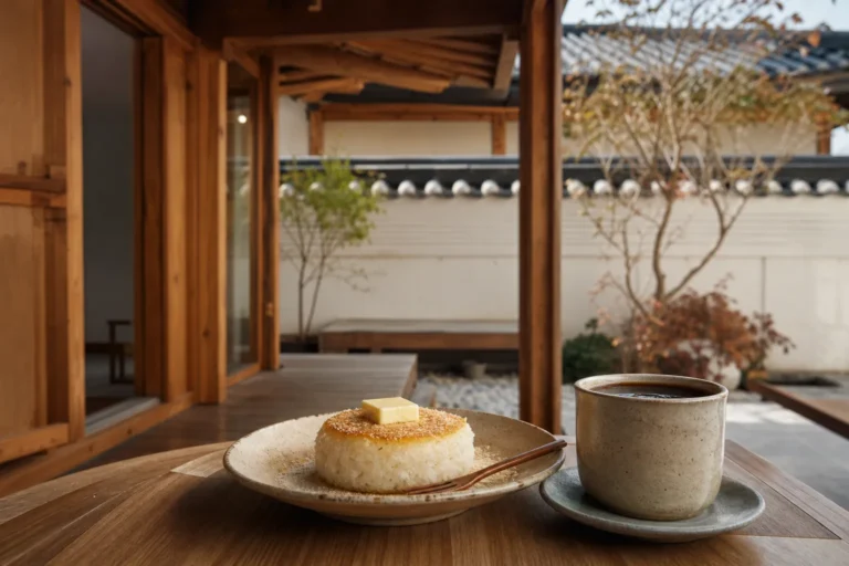 Tongui-dong Geuraedo Bakery hanok cafe butter rice cake