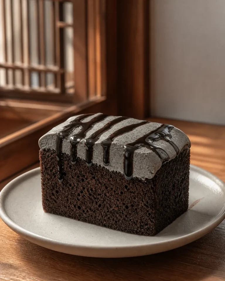 Naeja Sanghoe Black Sesame Castella Seochon hanok cafe dessert