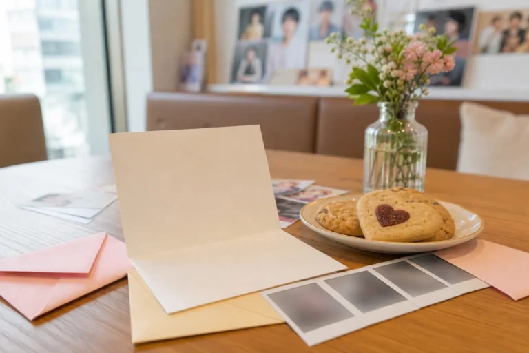 Minji handwritten letter birthday cafe surprise Seoul K-pop fan moment