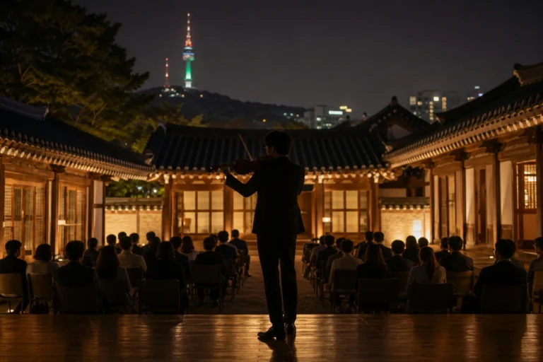 Philip Yount at Namsangol June 5 Sigong Ieum Hanok Concert stage concept
