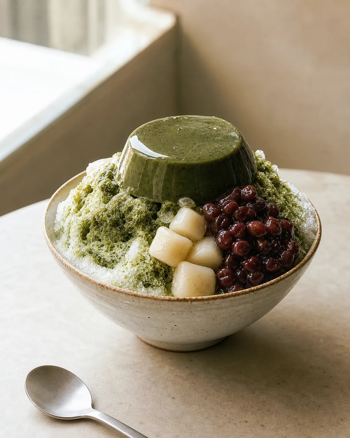 Dear Daon Mugwort Pudding Bingsu Yeonnam dessert cafe signature bowl