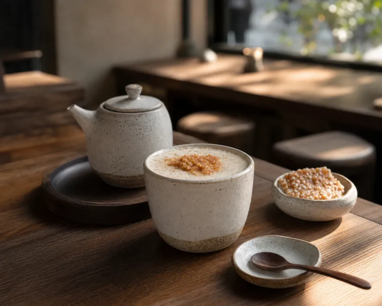 Sindang Mosphere nurungji latte Korean dessert cafe in Seoul