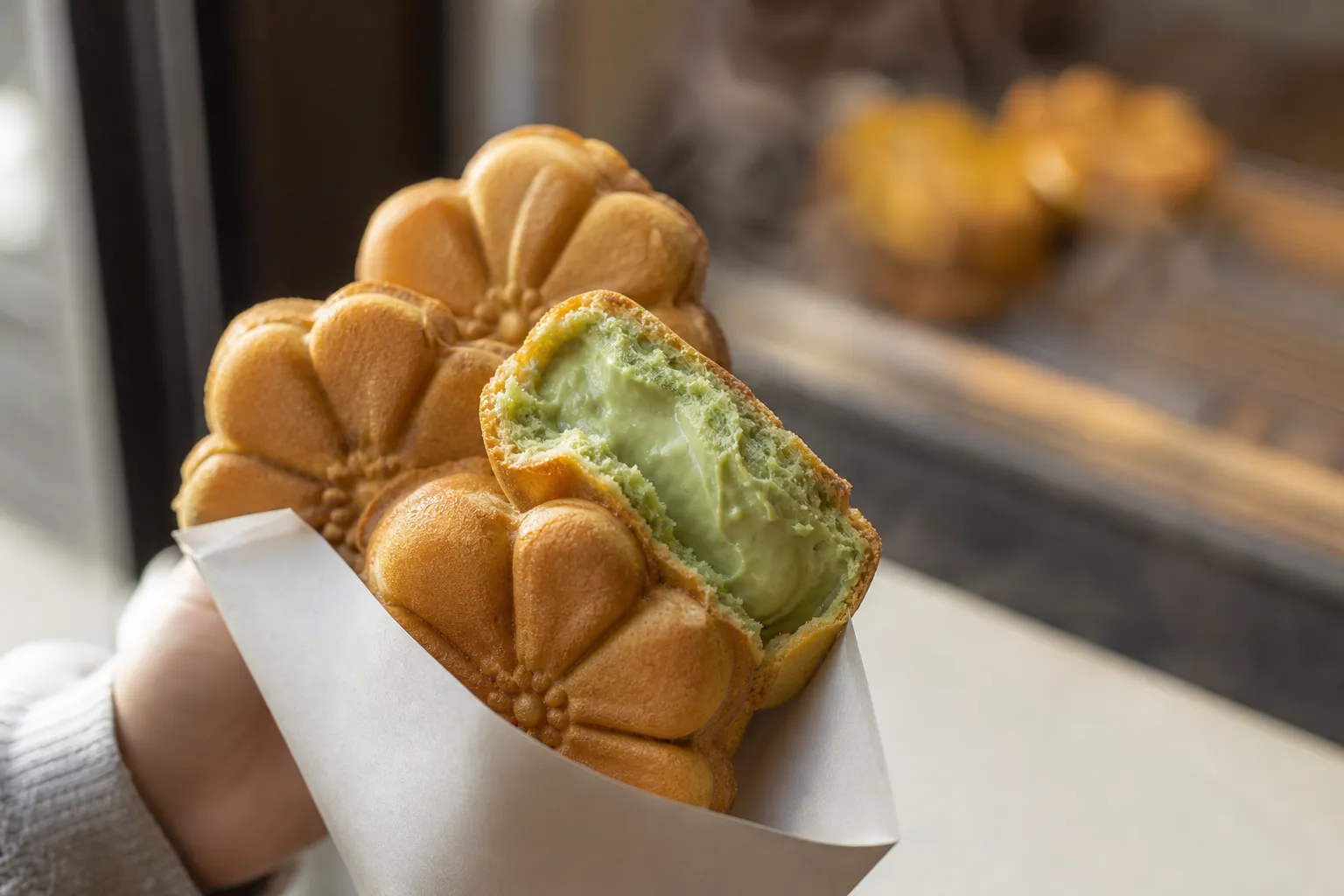 연희동 쑥슈크림 국화빵 Seoul snack stop