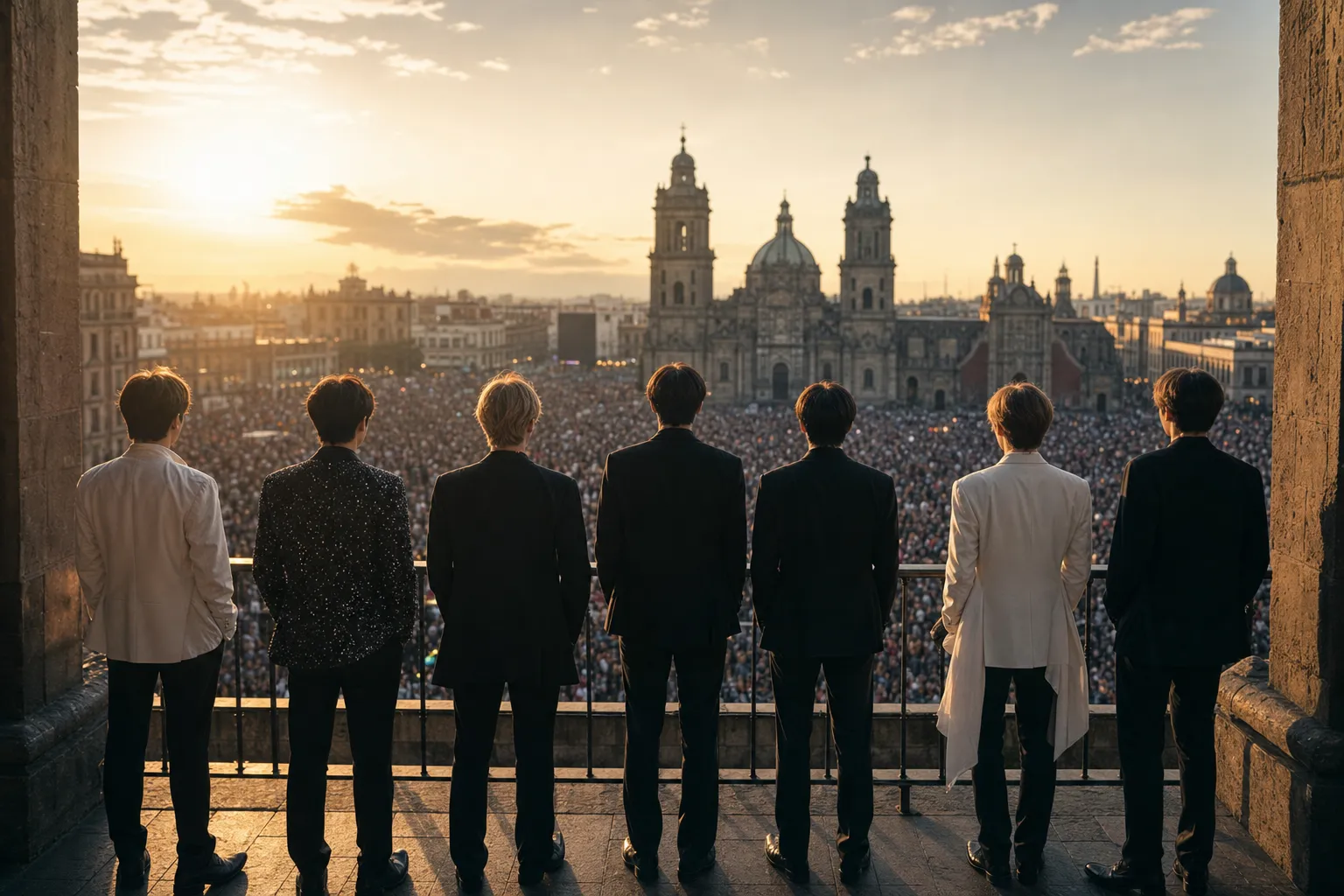 BTS Mexico National Palace Visit Draws 50,000 Fans to Zócalo stage concept