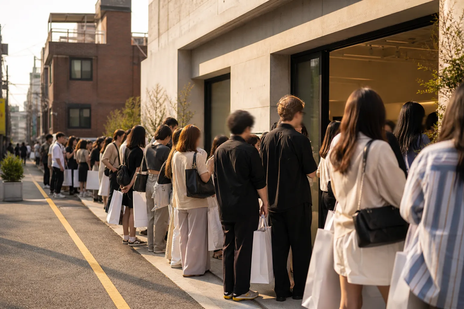 Seongsu foreign pop-up lines Seoul crowd trend