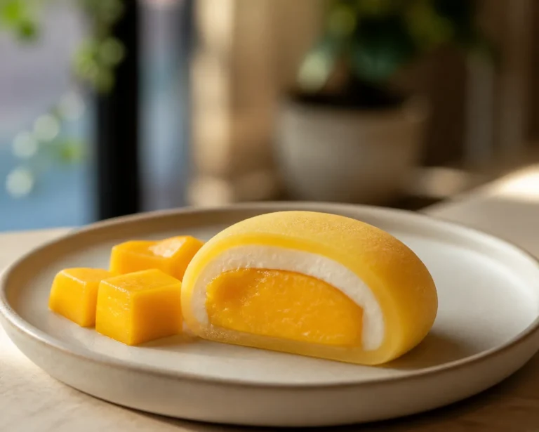 Hanjeongseon Gold Mango mochi in Seongsu fruit rice cake scene