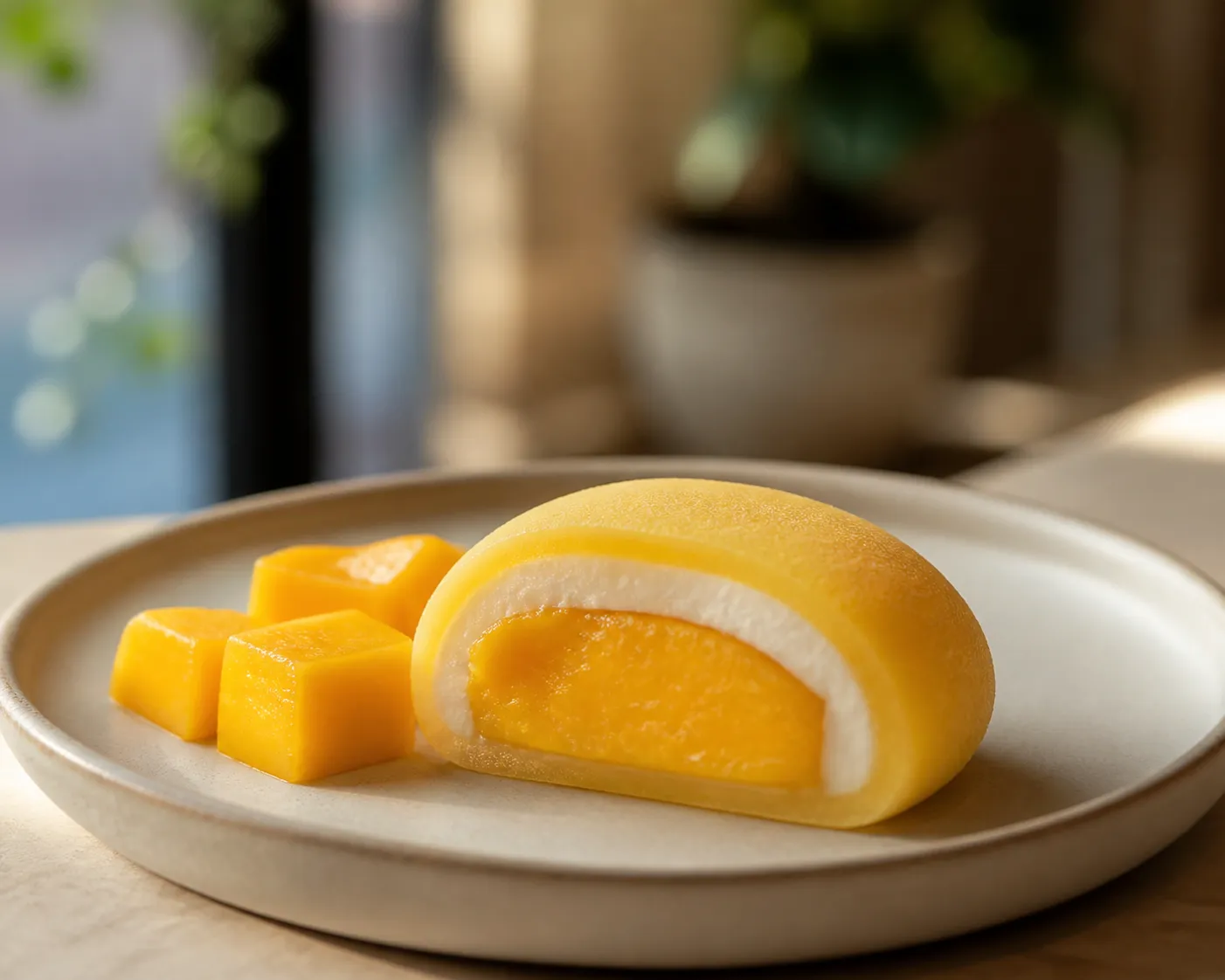 Hanjeongseon Gold Mango mochi in Seongsu fruit rice cake scene