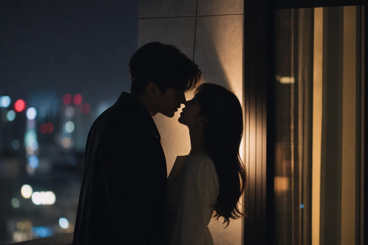 IU and Byeon Woo-seok Kiss Scenes wall kiss Seoul K-drama concept