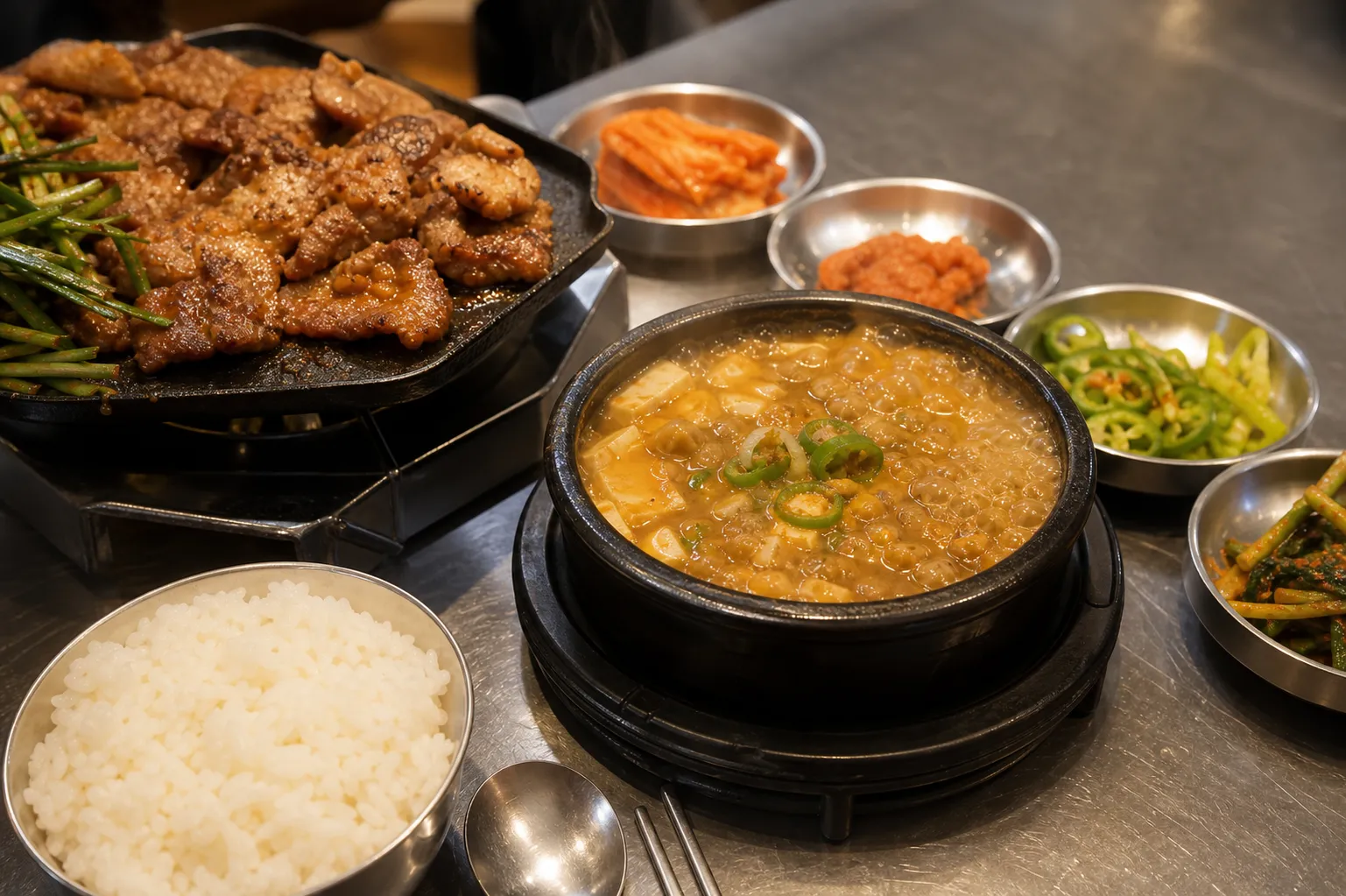 Darae Sikdang Jumuluk Cheonggukjang Sangdo-dong one-menu comfort meal