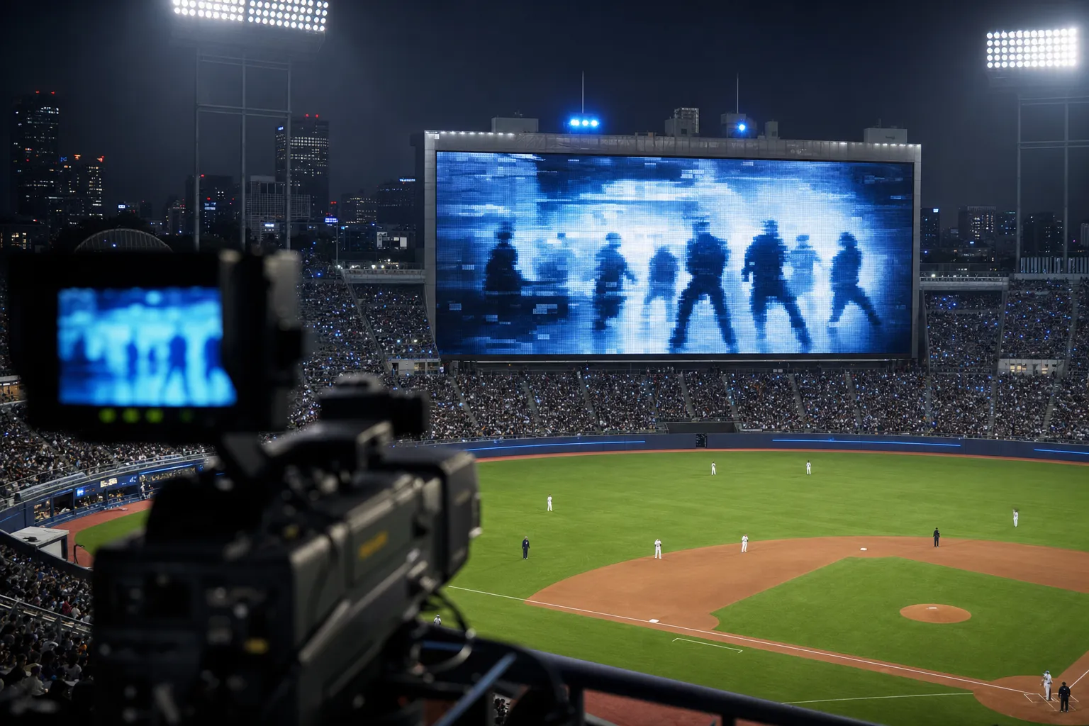 Jungkook AI Baseball Stadium Video broadcast clip debate Seoul stadium concept