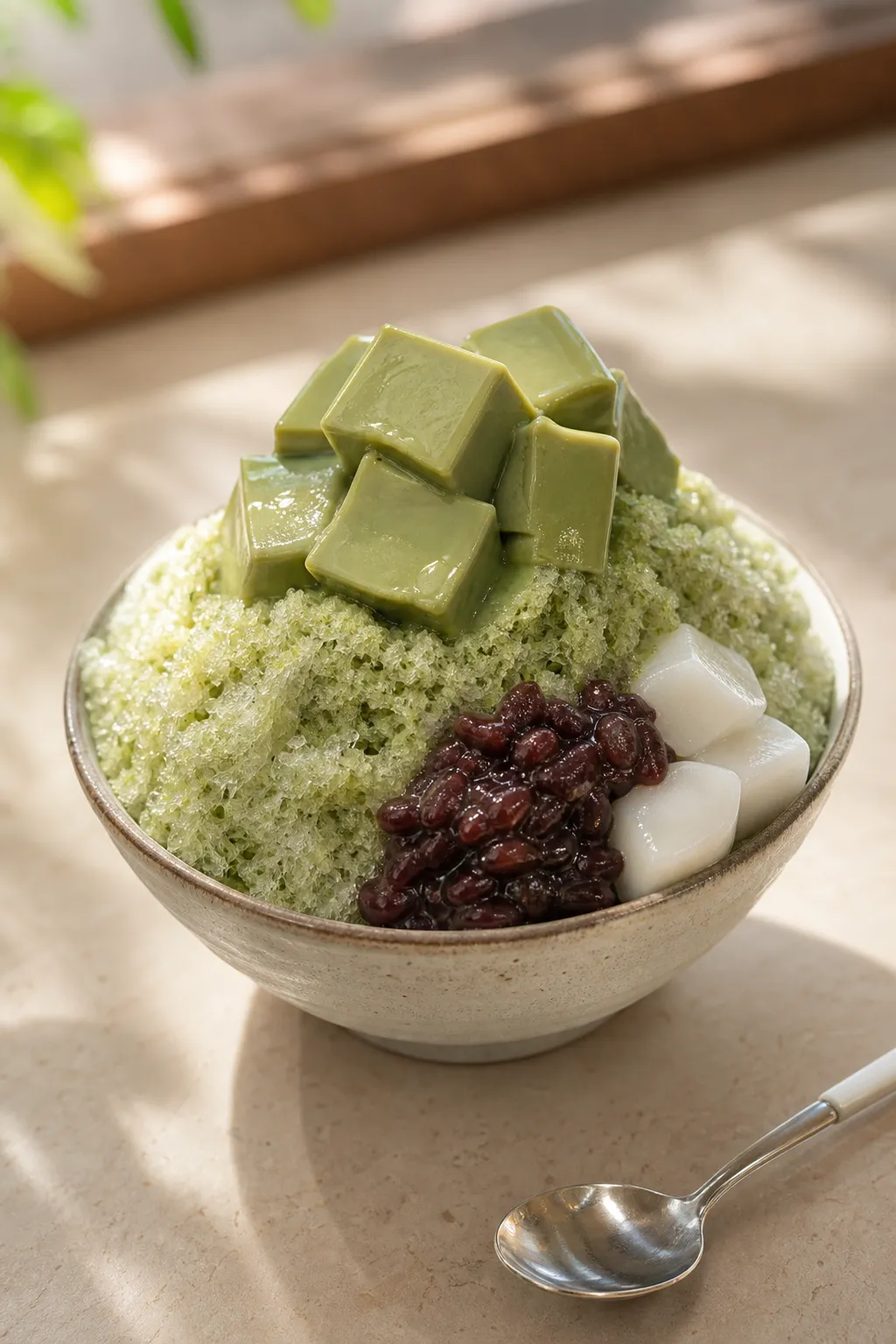 Dear Daon mugwort pudding bingsu in Yeonnam Seoul