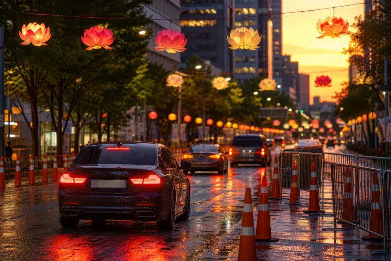 Ujeongguk-ro Traffic Control Guide for Yeondeunghoe Seoul traffic concept