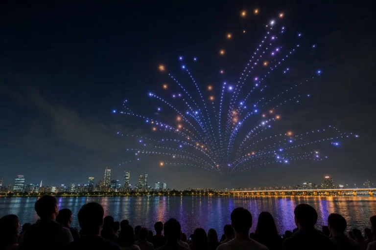 Ttukseom Drone Show Finale June 5 Han River Drone Show Seoul concept