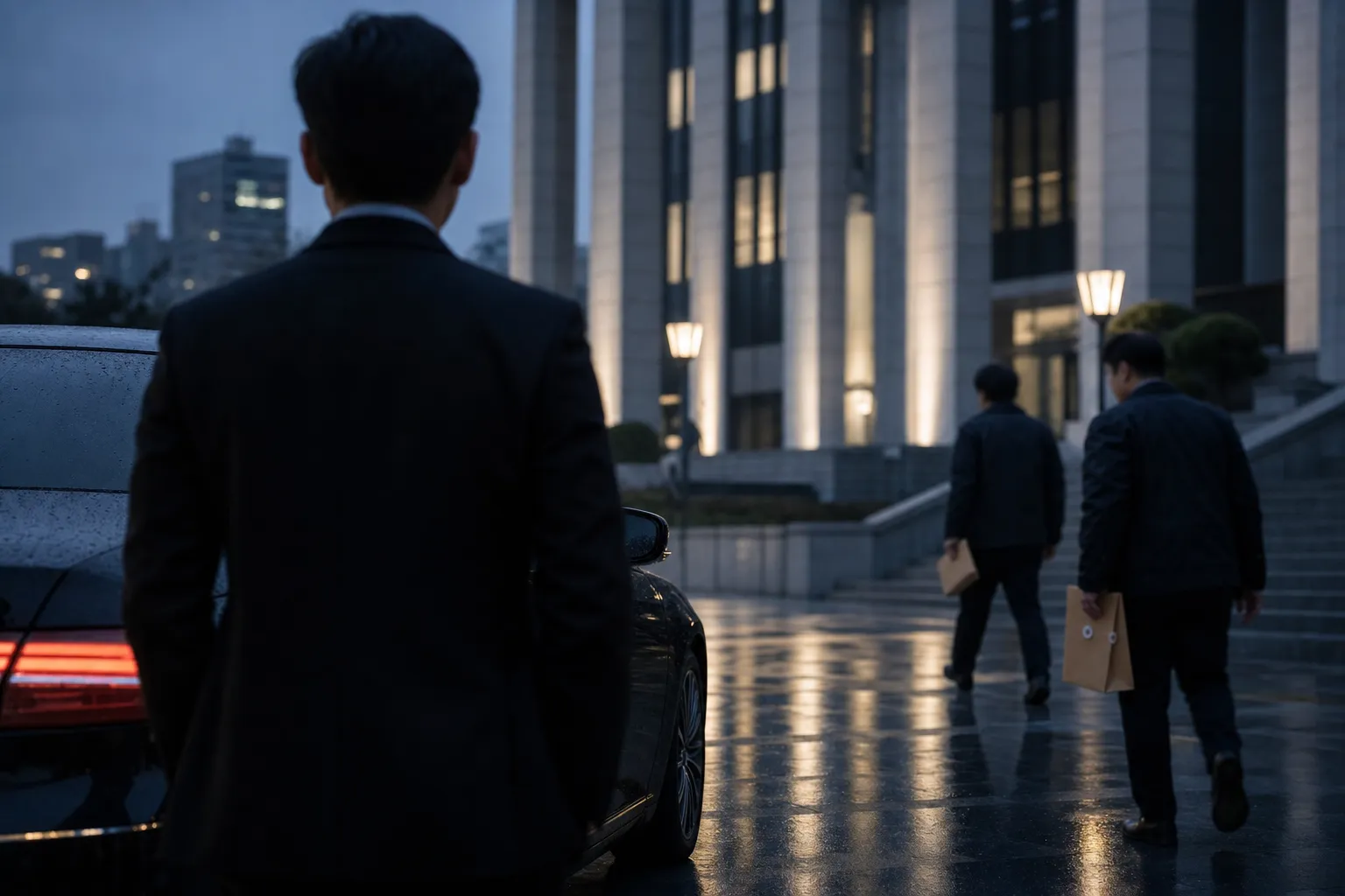 Bang Si-hyuk third warrant under review Seoul legal district concept
