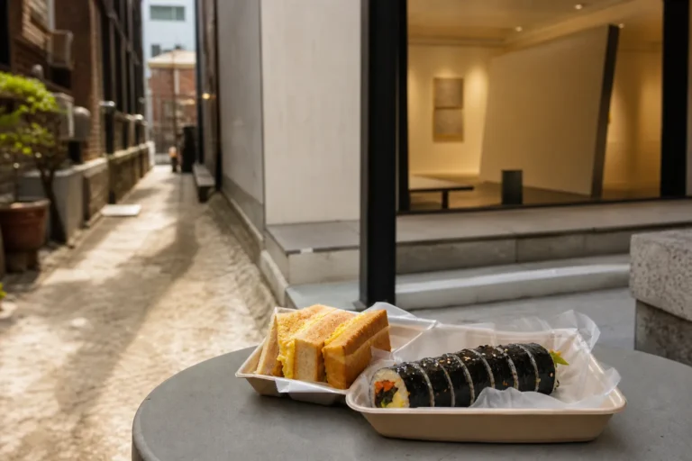 Palpan Gimbap and OMAE Gallery Palpan-dong walk food and art concept