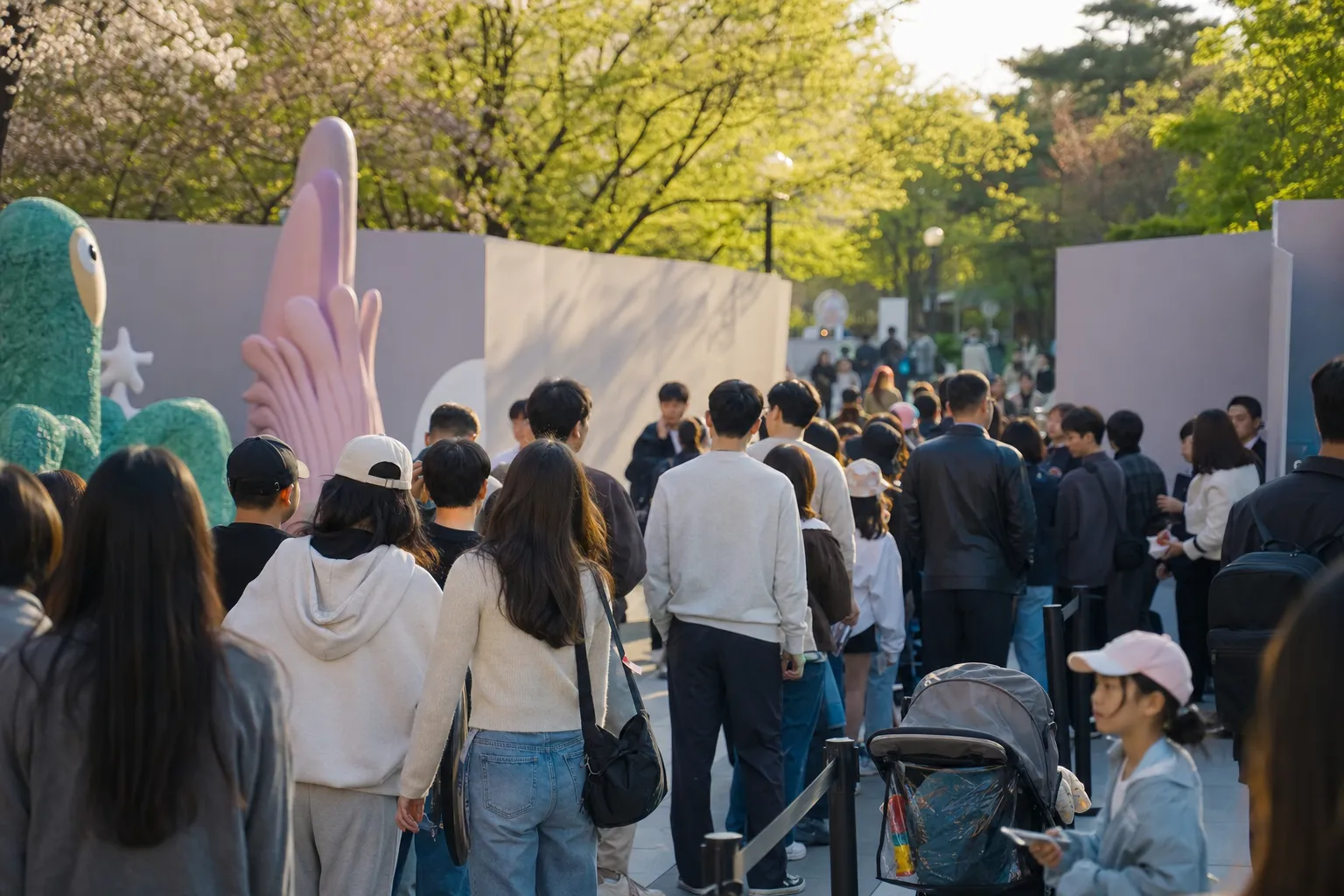 Seoul Forest Pokemon Waiting Guide Pokemon Secret Forest crowds concept