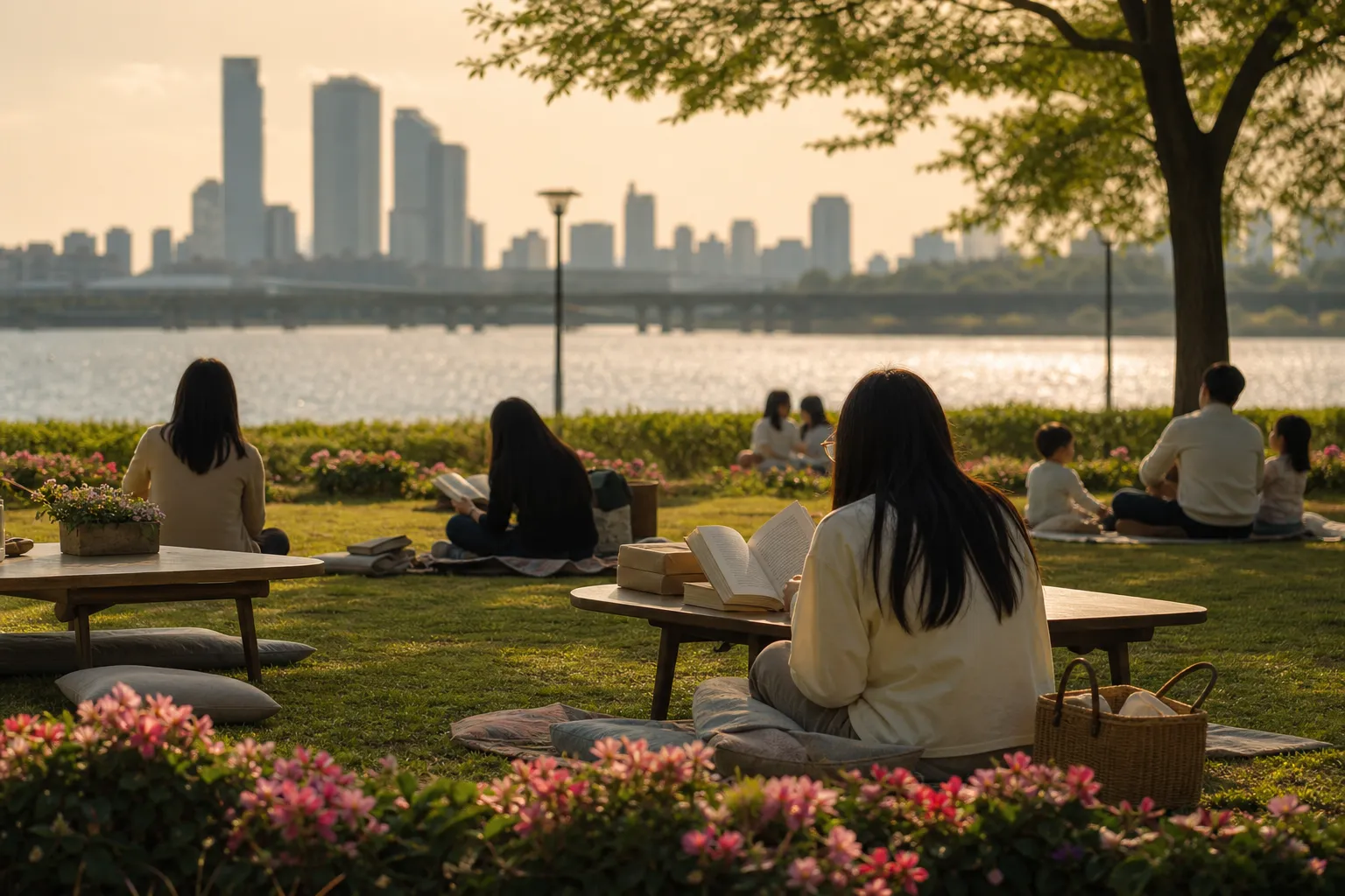 Yeouido Hangang Park Outdoor Library Guide May seating books Seoul
