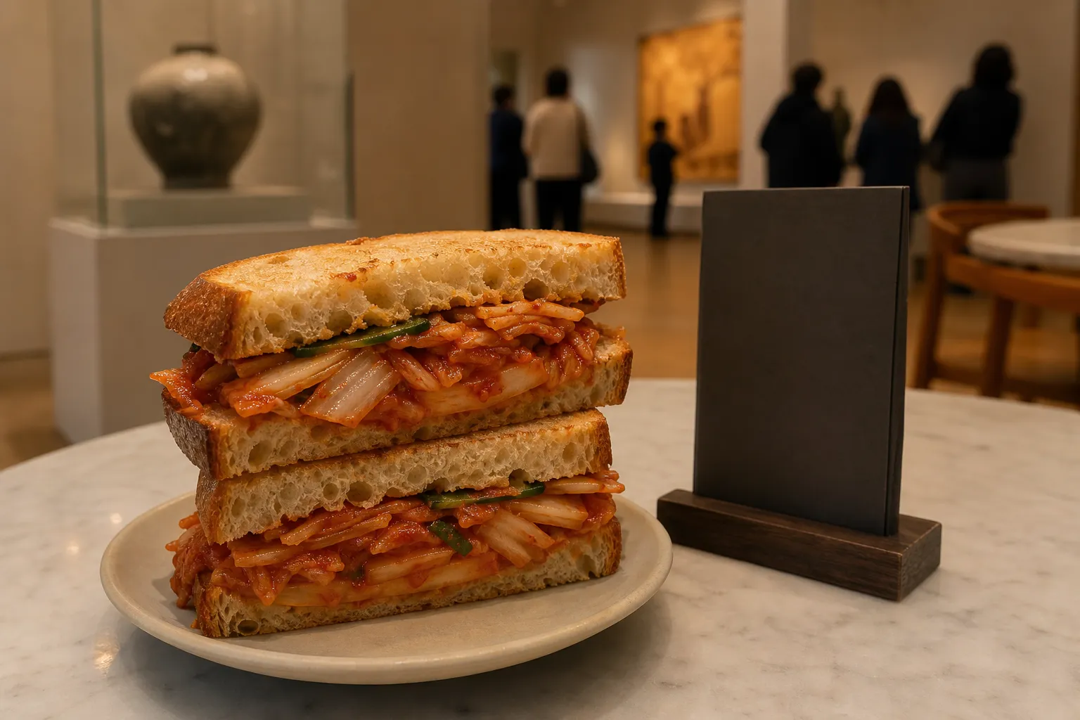 Bistro Vincent Van Gogh Museum kimchi sandwich criticism concept