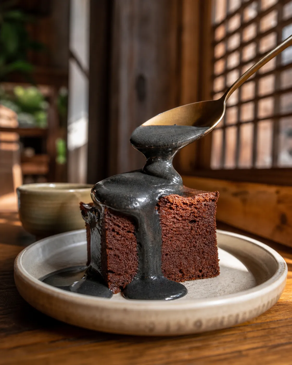 Naeja Sanghoe Black Sesame Castella black sesame cream and syrup